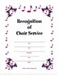 CERTIFICATE RECOGNITION/CHOIR SERVI